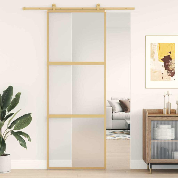 Ușă glisantă, auriu, 76x205 cm, sticlă ESG mată și aluminiu WALTI