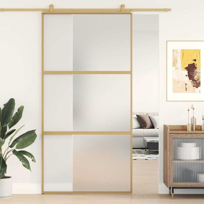 Ușă glisantă, auriu, 102,5x205 cm, sticlă ESG mată și aluminiu WALTI