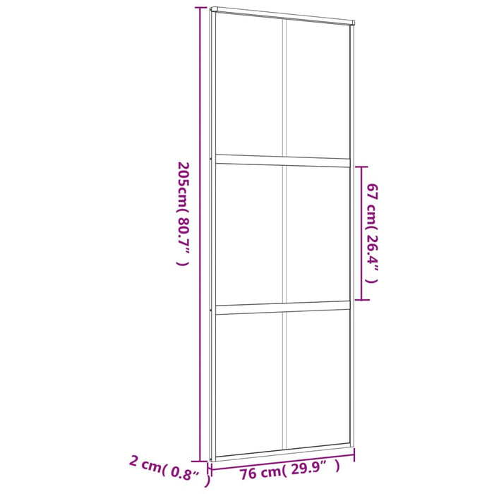 Ușă glisantă auriu 76x205 cm sticlă ESG transparentă/aluminiu - WALTI WALTI