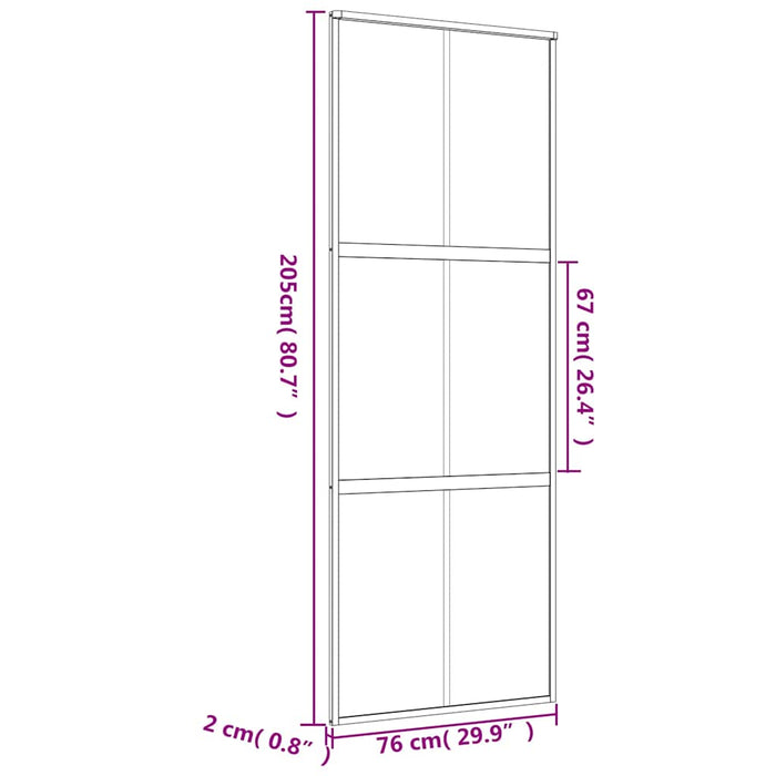 Ușă glisantă auriu 76x205 cm sticlă ESG transparentă/aluminiu WALTI