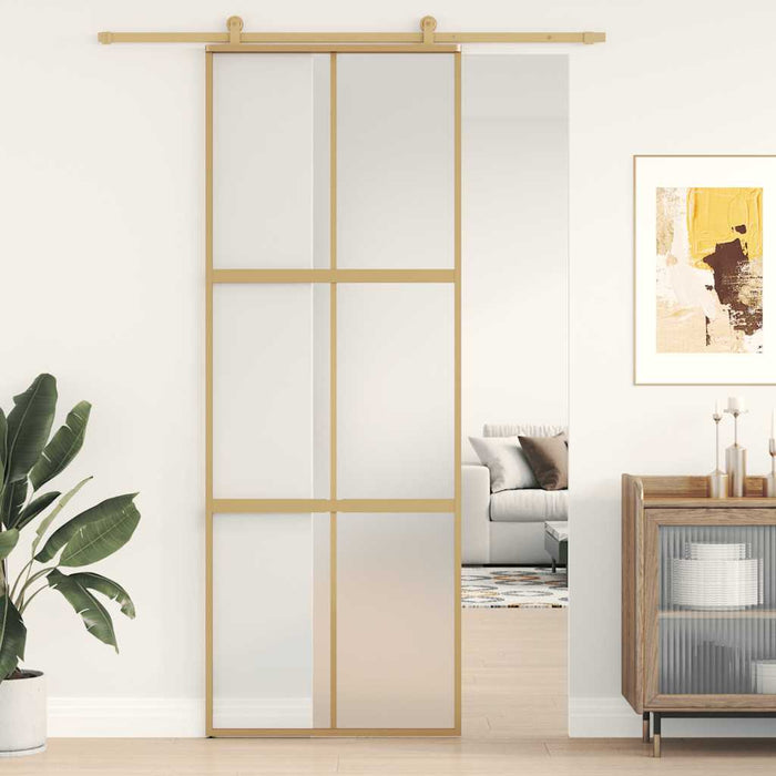 Ușă glisantă, auriu, 76x205 cm, sticlă ESG mată și aluminiu WALTI