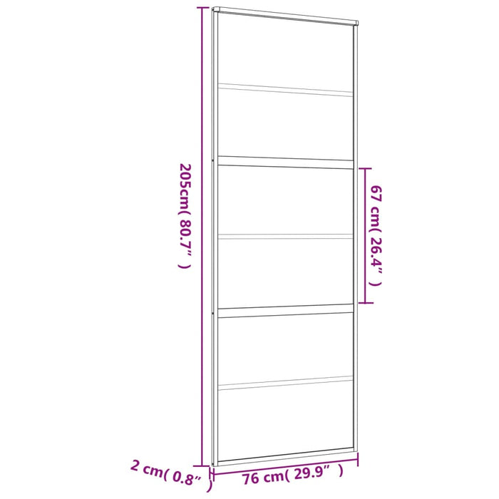 Ușă glisantă auriu 76x205 cm sticlă ESG transparentă/aluminiu - WALTI WALTI