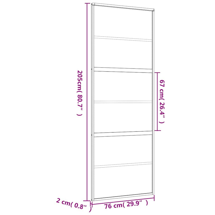 Ușă glisantă auriu 76x205 cm sticlă ESG transparentă/aluminiu WALTI