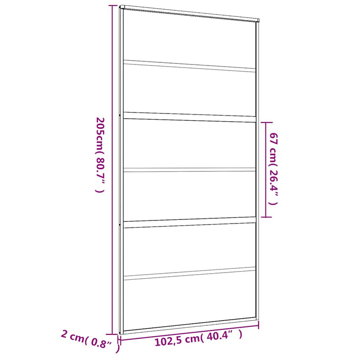 Ușă glisantă, auriu, 102,5x205 cm, sticlă ESG mată și aluminiu WALTI