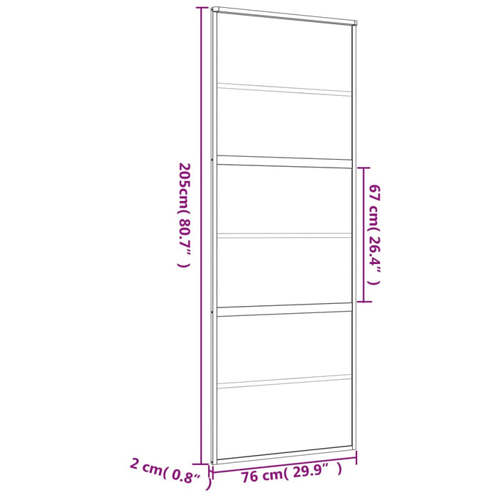 Ușă glisantă, auriu, 76x205 cm, sticlă ESG mată și aluminiu - WALTI WALTI