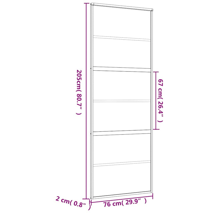 Ușă glisantă, auriu, 76x205 cm, sticlă ESG mată și aluminiu WALTI