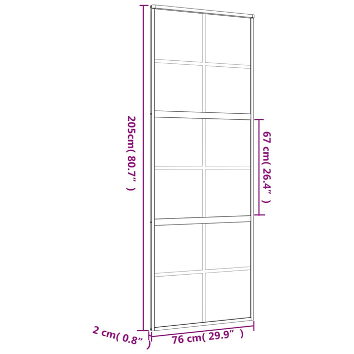 Ușă glisantă auriu 76x205 cm sticlă ESG transparentă/aluminiu - WALTI WALTI