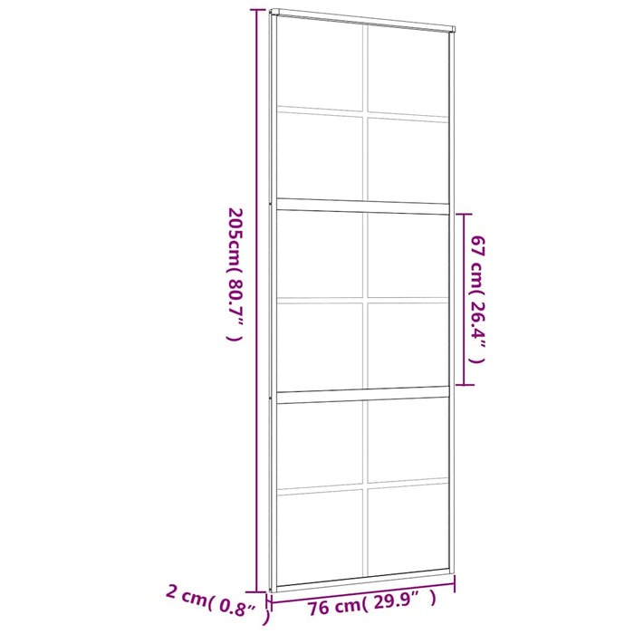 Ușă glisantă auriu 76x205 cm sticlă ESG transparentă/aluminiu WALTI