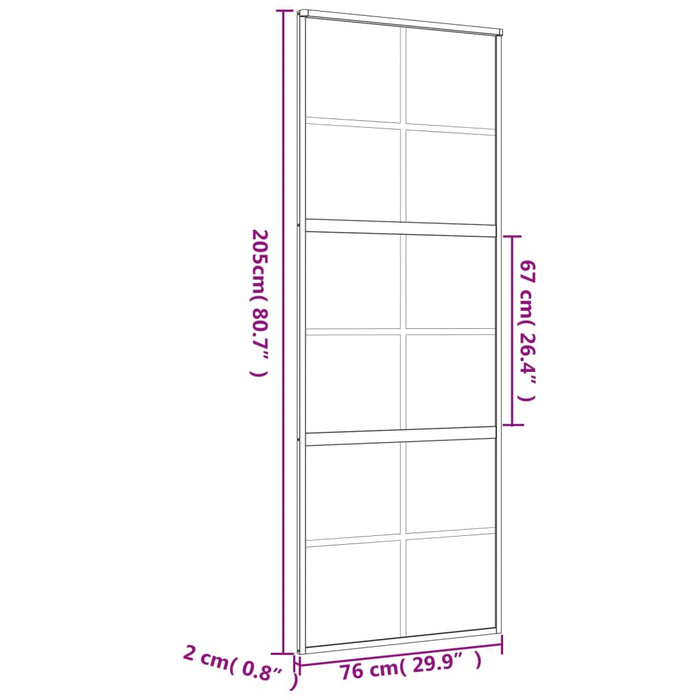 Ușă glisantă, auriu, 76x205 cm, sticlă ESG mată și aluminiu - WALTI WALTI