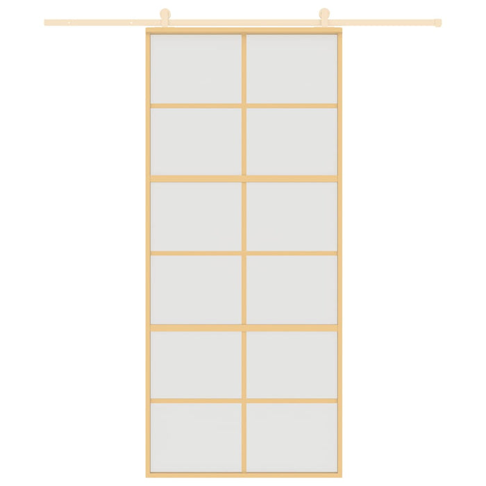 Ușă glisantă, auriu, 90x205 cm, sticlă ESG mată și aluminiu WALTI