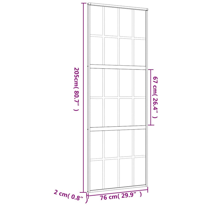 Ușă glisantă auriu 76x205 cm sticlă ESG transparentă/aluminiu WALTI