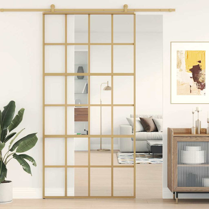 Ușă glisantă, auriu, 102,5x205 cm, sticlă ESG mată și aluminiu - WALTI WALTI