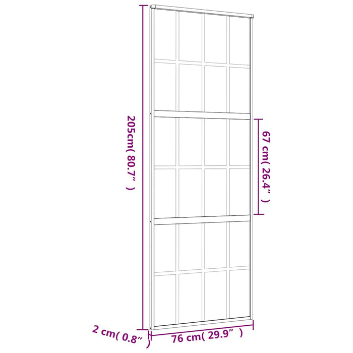 Ușă glisantă, auriu, 76x205 cm, sticlă ESG mată și aluminiu WALTI