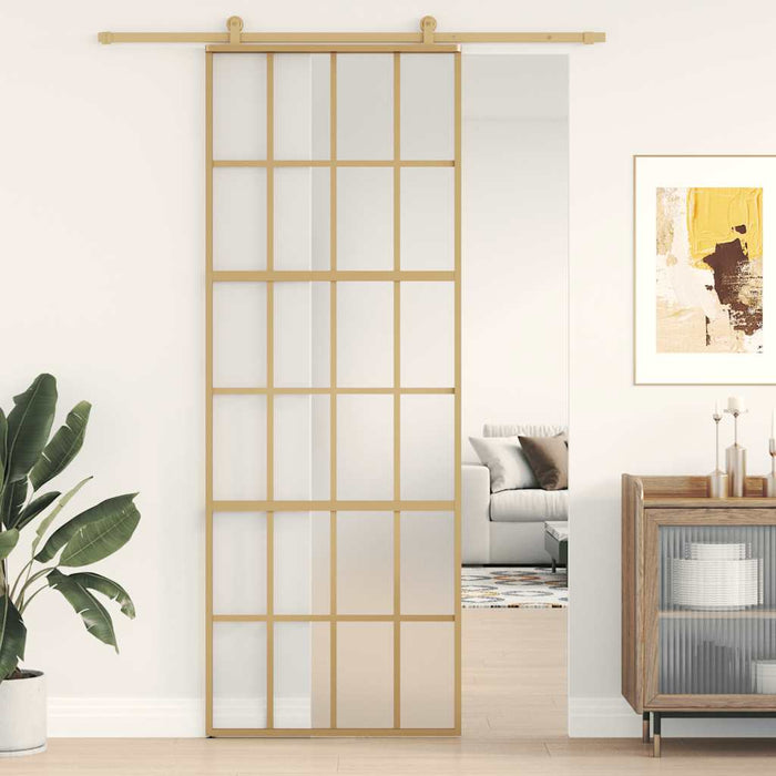 Ușă glisantă, auriu, 76x205 cm, sticlă ESG mată și aluminiu WALTI