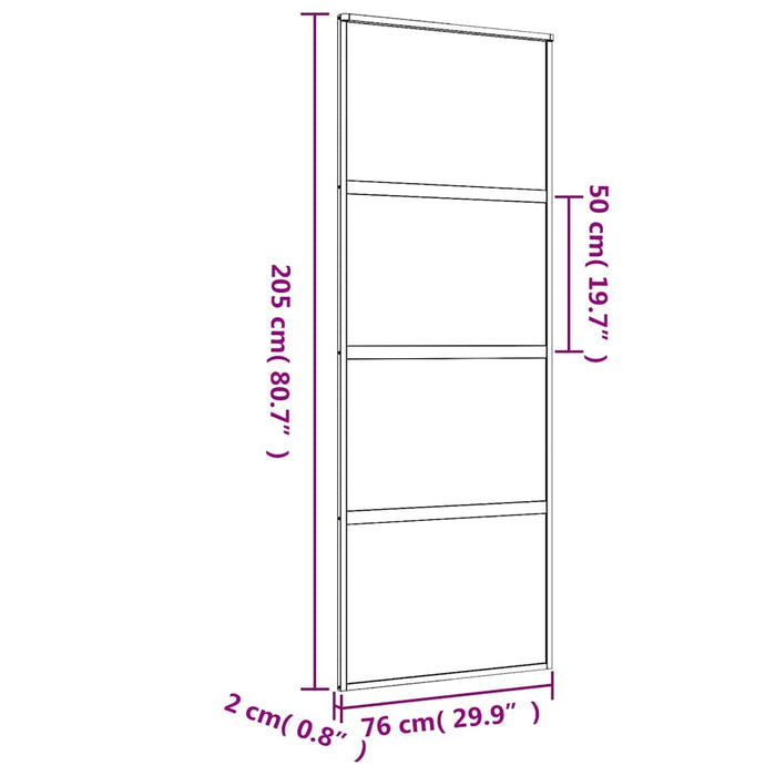 Ușă glisantă auriu 76x205 cm sticlă ESG transparentă/aluminiu - WALTI WALTI