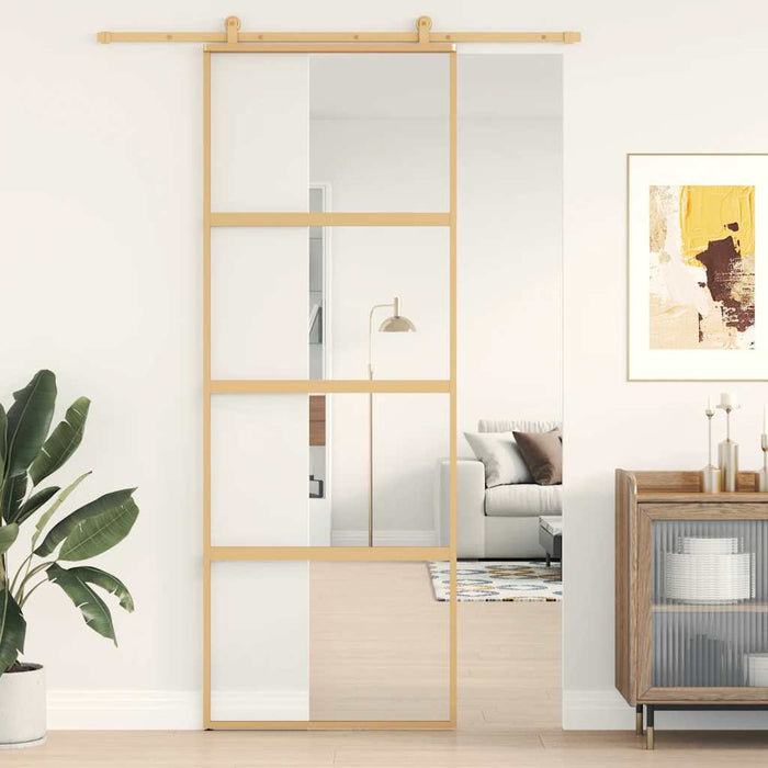 Ușă glisantă auriu 76x205 cm sticlă ESG transparentă/aluminiu - WALTI WALTI