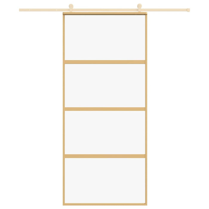 Ușă glisantă, auriu, 90x205 cm, sticlă ESG mată și aluminiu WALTI