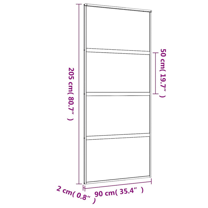 Ușă glisantă, auriu, 90x205 cm, sticlă ESG mată și aluminiu WALTI