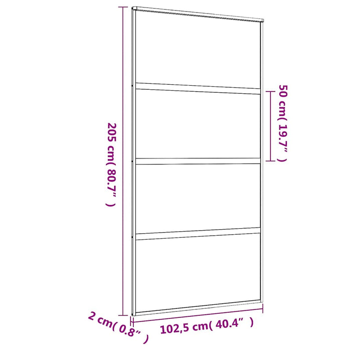 Ușă glisantă, auriu, 102,5x205 cm, sticlă ESG mată și aluminiu - WALTI WALTI