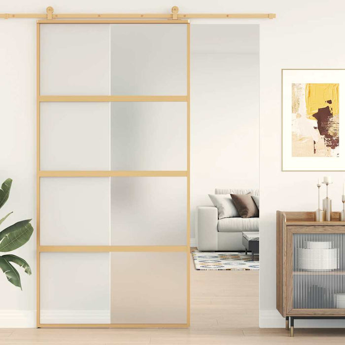 Ușă glisantă, auriu, 102,5x205 cm, sticlă ESG mată și aluminiu - WALTI WALTI
