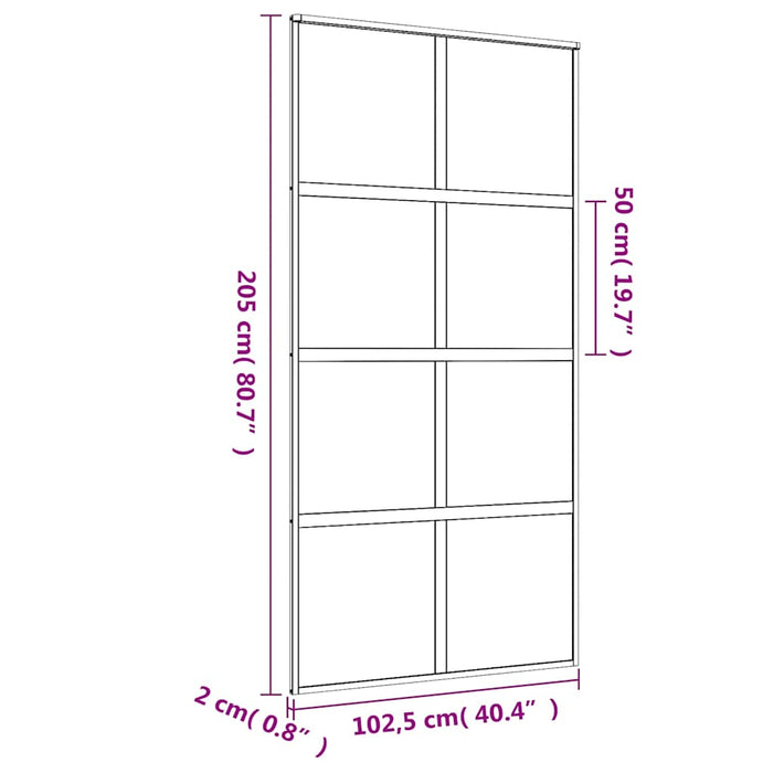 Ușă glisantă, auriu, 102,5x205 cm, sticlă ESG mată și aluminiu - WALTI WALTI