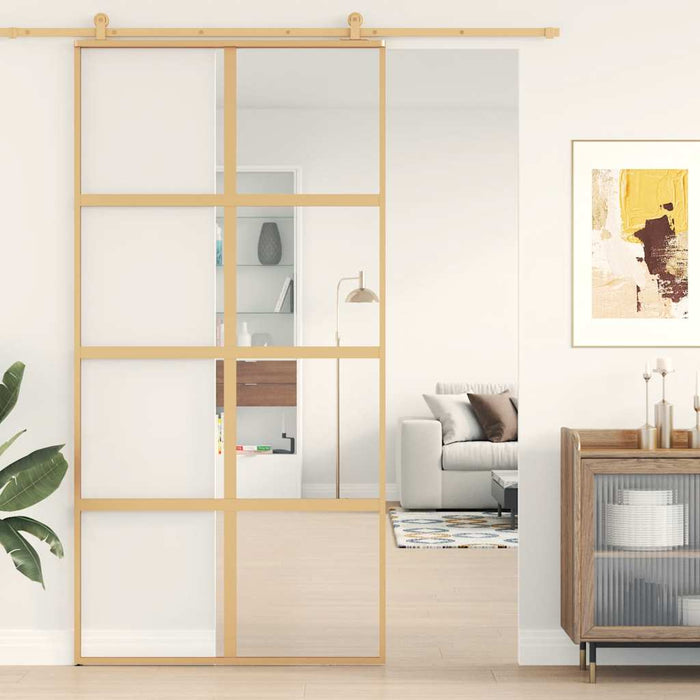 Ușă glisantă, auriu, 102,5x205 cm, sticlă ESG mată și aluminiu - WALTI WALTI