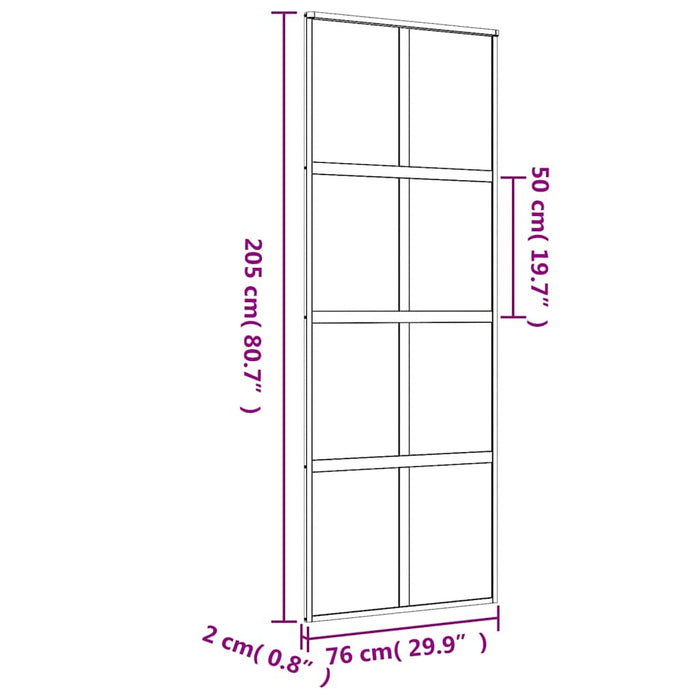 Ușă glisantă, auriu, 76x205 cm, sticlă ESG mată și aluminiu - WALTI WALTI