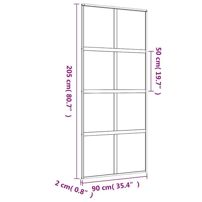 Ușă glisantă, auriu, 90x205 cm, sticlă ESG mată și aluminiu WALTI