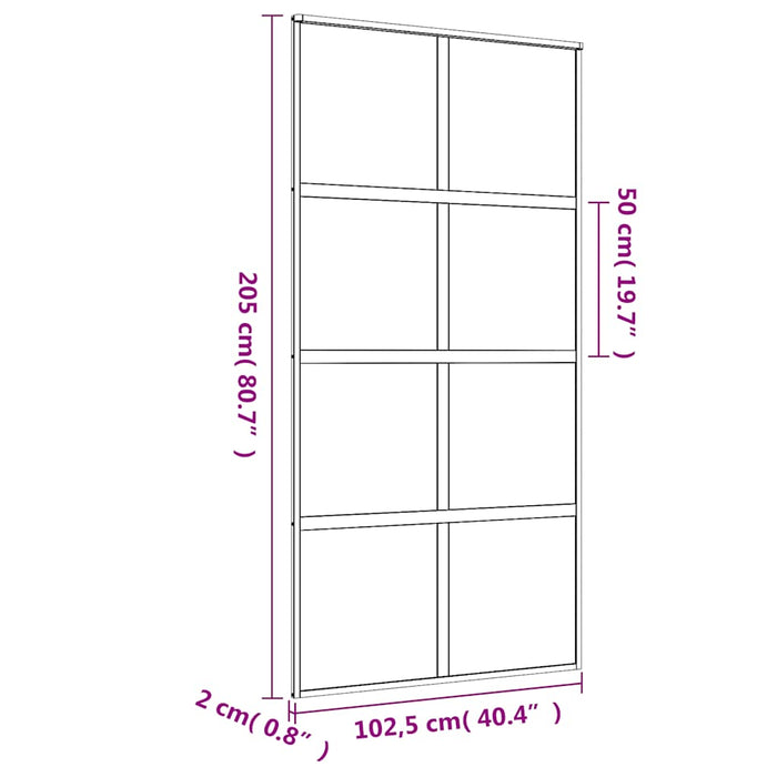 Ușă glisantă, auriu, 102,5x205 cm, sticlă ESG mată și aluminiu WALTI