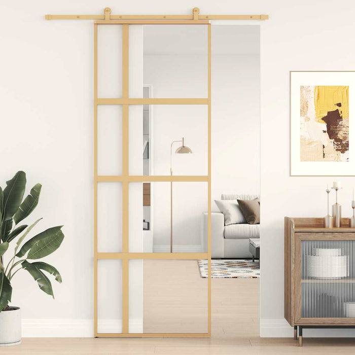 Ușă glisantă auriu 76x205 cm sticlă ESG transparentă/aluminiu WALTI