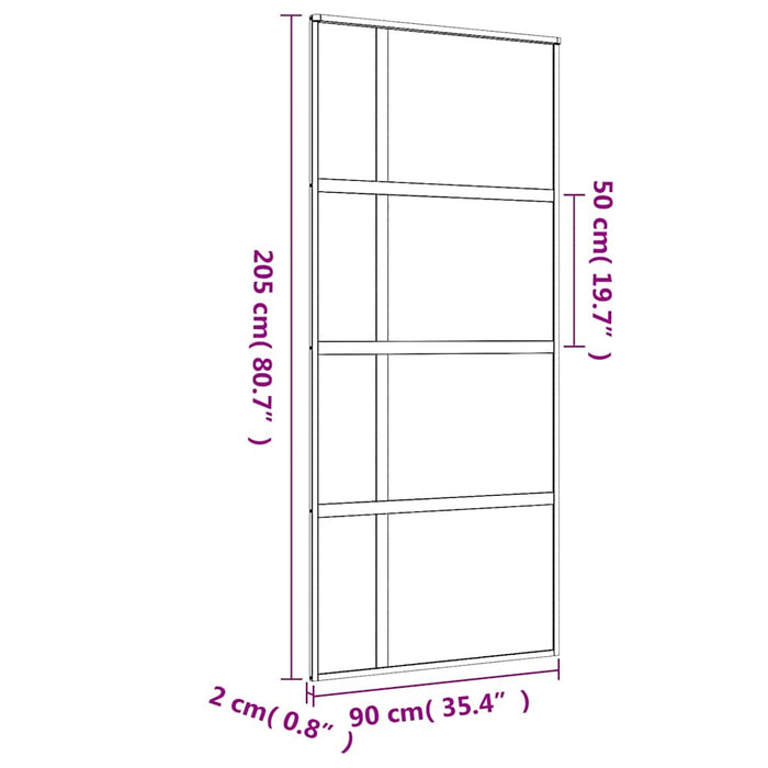 Ușă glisantă, auriu, 90x205 cm, sticlă ESG mată și aluminiu WALTI