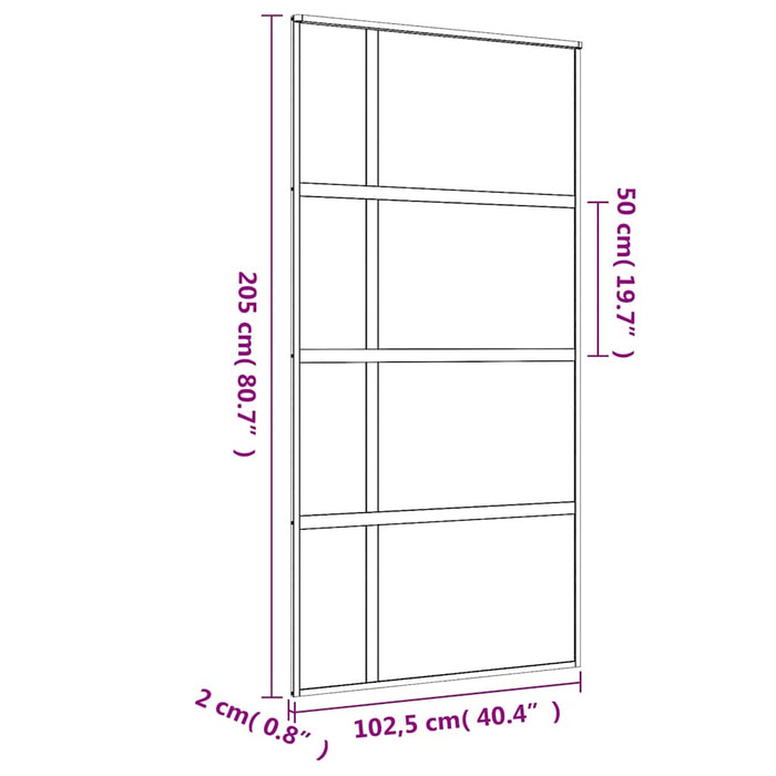 Ușă glisantă, auriu, 102,5x205 cm, sticlă ESG mată și aluminiu WALTI