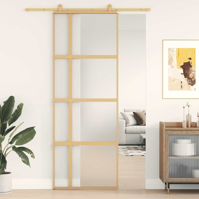 Ușă glisantă, auriu, 76x205 cm, sticlă ESG mată și aluminiu WALTI