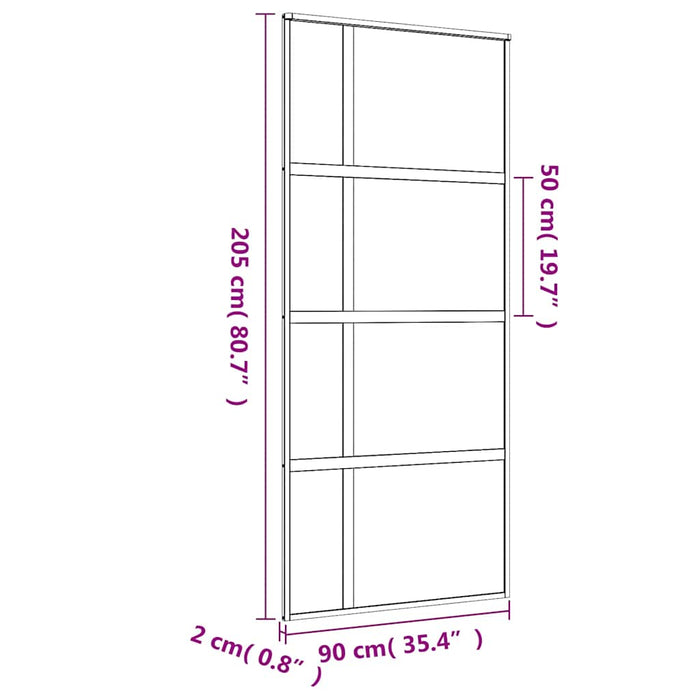 Ușă glisantă, auriu, 90x205 cm, sticlă ESG mată și aluminiu - WALTI WALTI