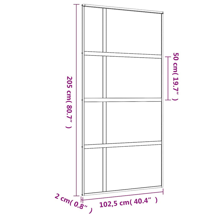 Ușă glisantă, auriu, 102,5x205 cm, sticlă ESG mată și aluminiu WALTI