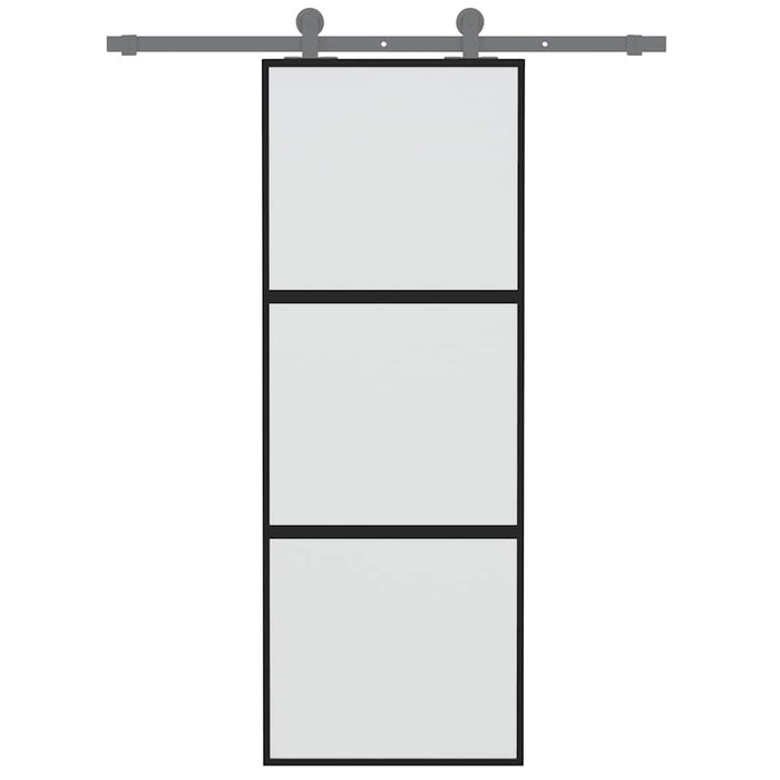 Ușă glisantă, negru, 76x205 cm, sticlă securizată și aluminiu - WALTI WALTI