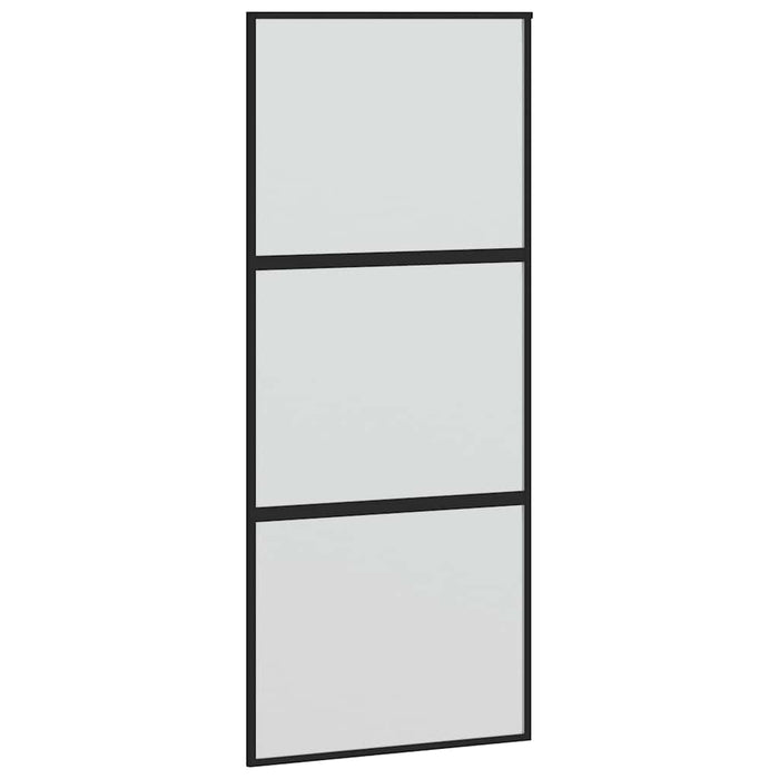 Ușă glisantă, negru, 90x205 cm, sticlă securizată și aluminiu - WALTI WALTI