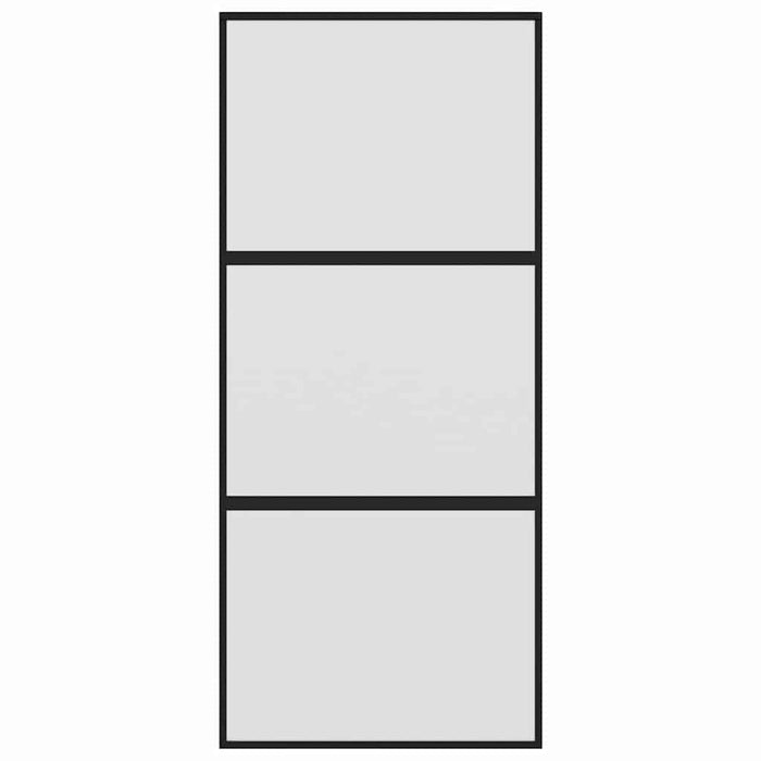Ușă glisantă, negru, 90x205 cm, sticlă securizată și aluminiu - WALTI WALTI
