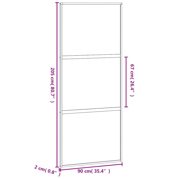 Ușă glisantă, negru, 90x205 cm, sticlă securizată și aluminiu - WALTI WALTI