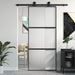 Ușă glisantă, negru, 90x205 cm, sticlă securizată și aluminiu - WALTI WALTI