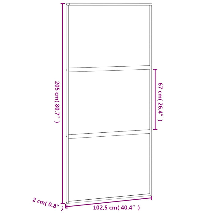 Ușă glisantă, negru, 102,5x205 cm, sticlă securizată/aluminiu - WALTI WALTI