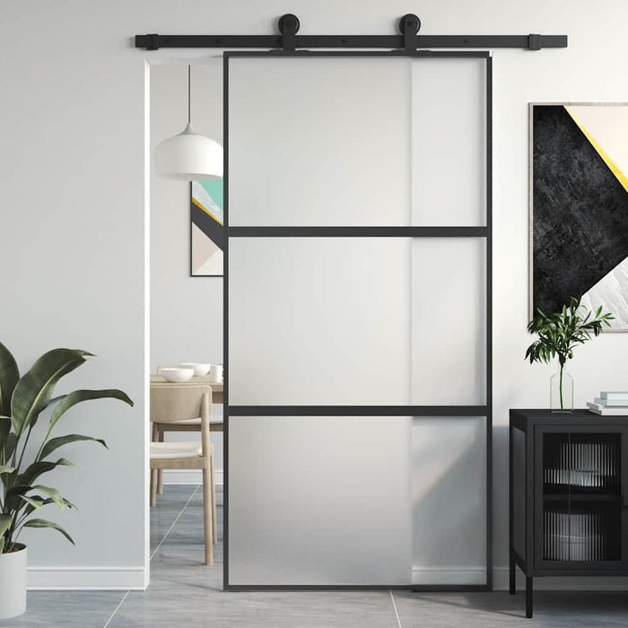 Ușă glisantă, negru, 102,5x205 cm, sticlă securizată/aluminiu - WALTI WALTI