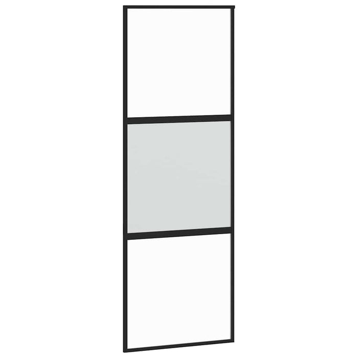 Ușă glisantă, negru, 76x205 cm, sticlă securizată și aluminiu WALTI