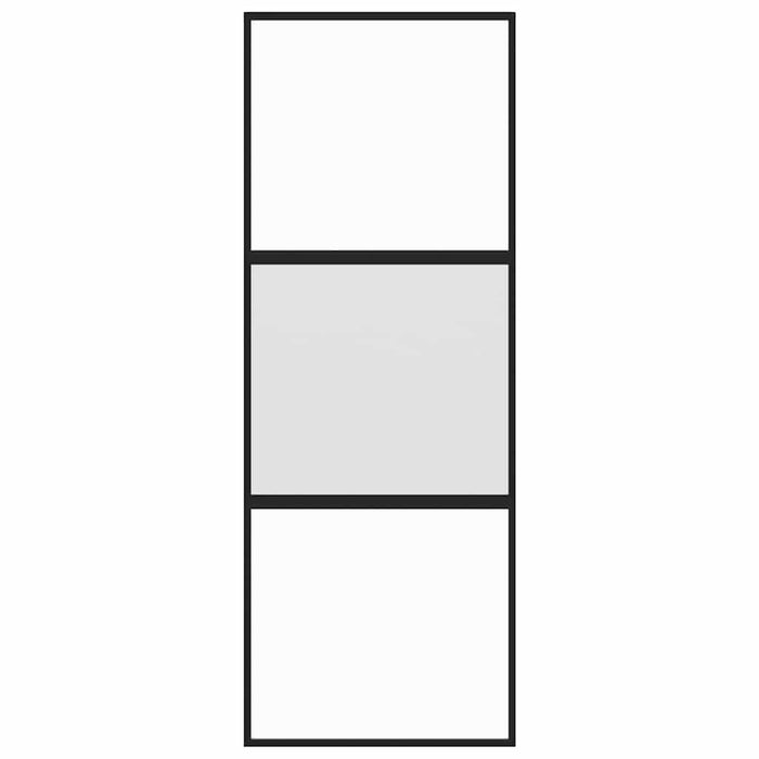Ușă glisantă, negru, 76x205 cm, sticlă securizată și aluminiu WALTI