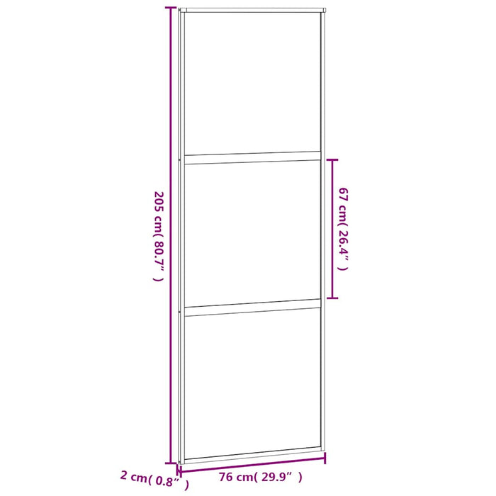 Ușă glisantă, negru, 76x205 cm, sticlă securizată și aluminiu WALTI