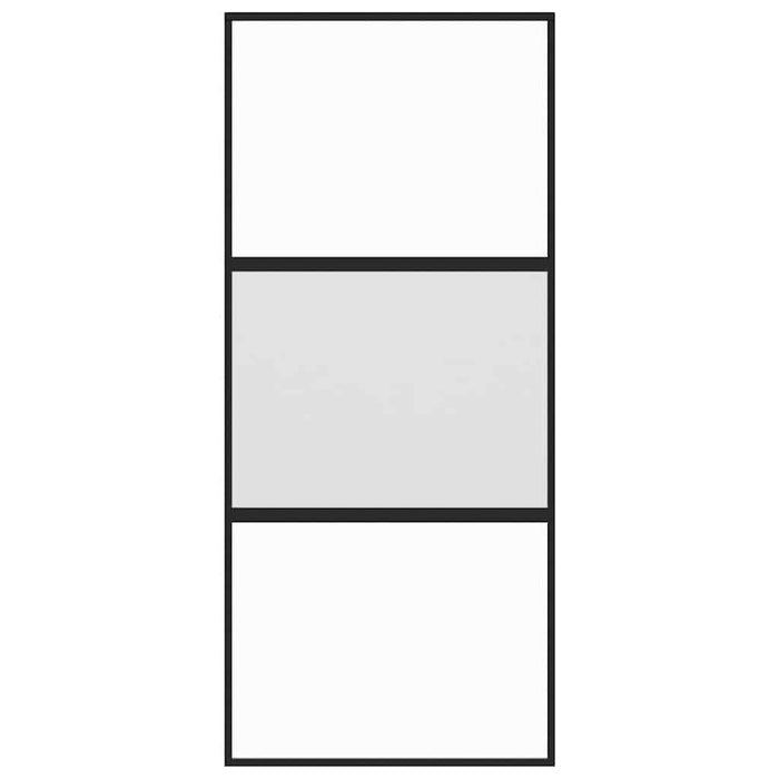 Ușă glisantă, negru, 90x205 cm, sticlă securizată și aluminiu - WALTI WALTI