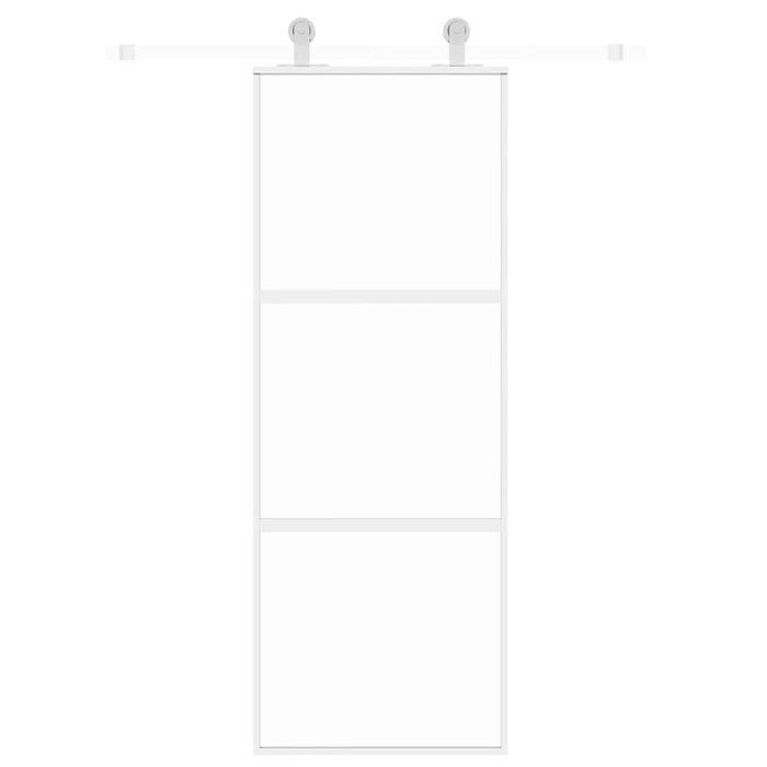 Ușă glisantă, alb, 76x205 cm, sticlă securizată/aluminiu WALTI