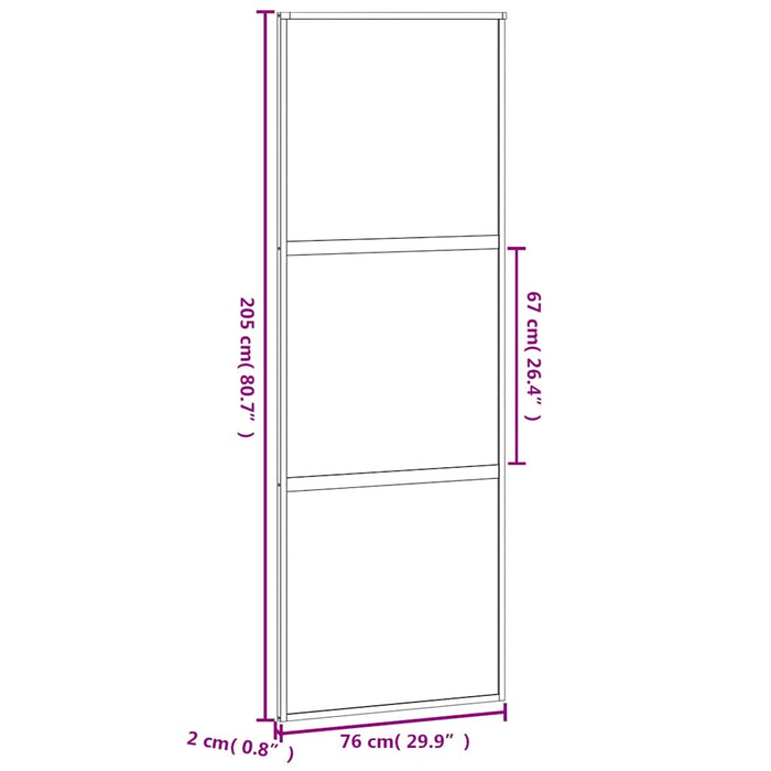 Ușă glisantă, alb, 76x205 cm, sticlă securizată/aluminiu WALTI