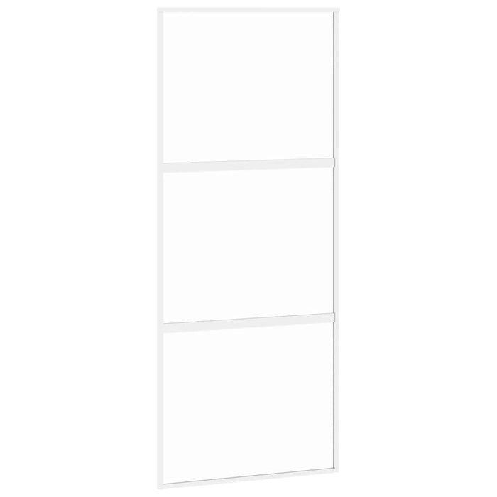 Ușă glisantă, alb, 90x205 cm, sticlă securizată/aluminiu WALTI