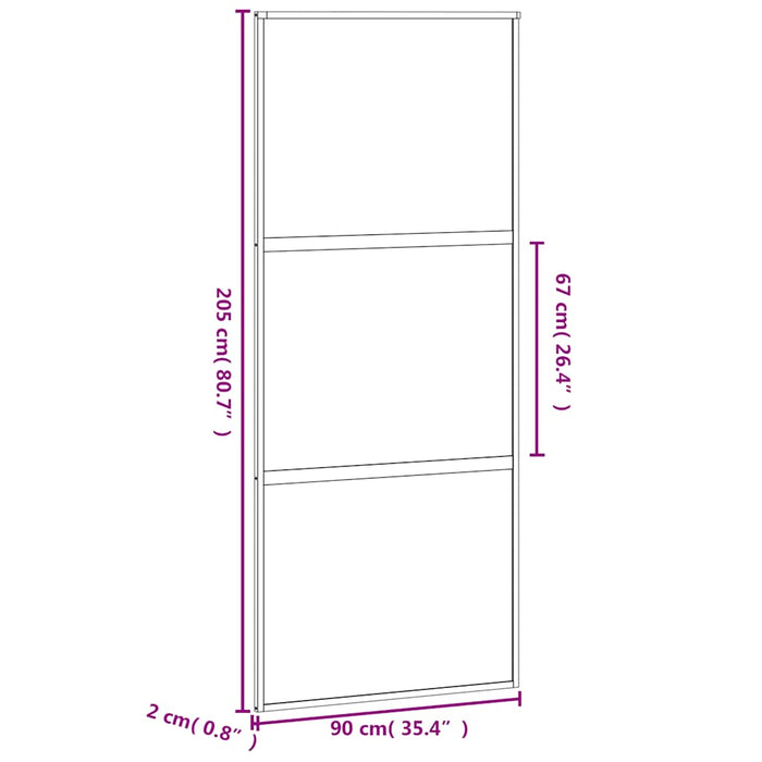 Ușă glisantă, alb, 90x205 cm, sticlă securizată/aluminiu WALTI